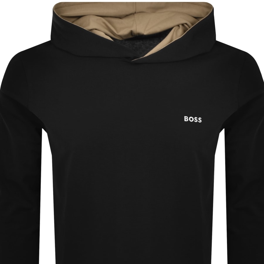 BOSS Long Sleeve Hooded T Shirt Black Mainline Menswear